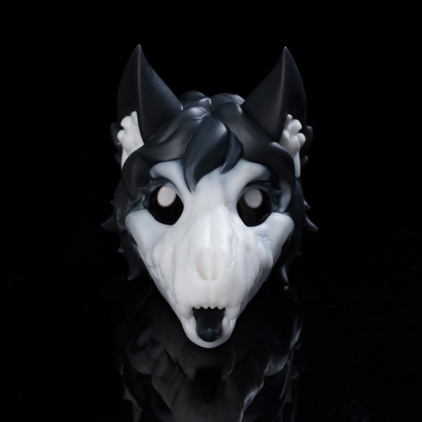 1471-Skulldog skull-faced canine fantasy stroker front view