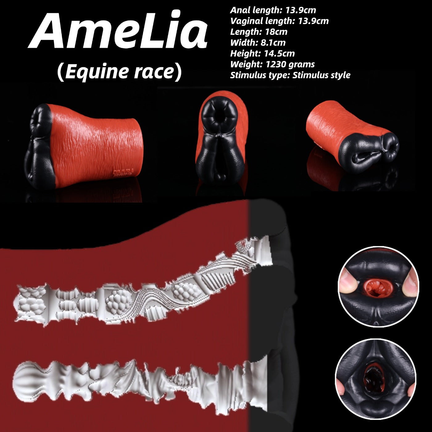 AmeLia Red Mythical Variant adult toy product details