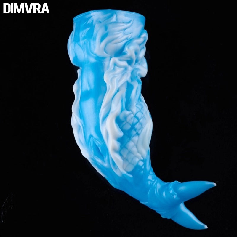 Aqualuna oceanic siren fantasy collectible - full side view with stylized fin design