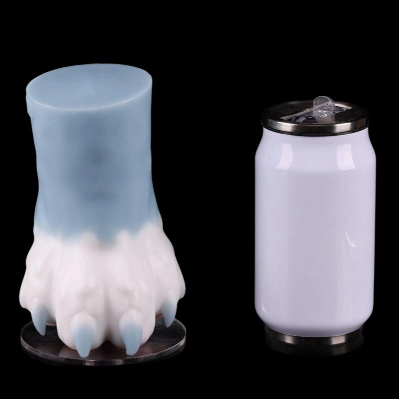 Blue Sakura Moon Kitsune celestial paw dimensions showcase - premium fantasy collectible