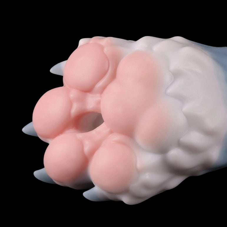 Blue Sakura Moon Kitsune celestial paw internal channel contours - ready to ship