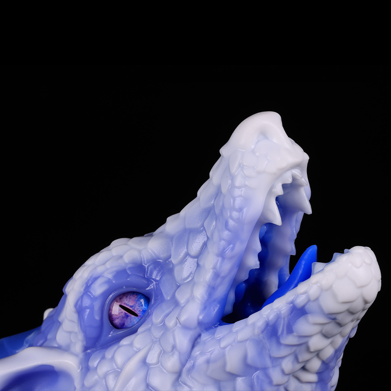 Frostveil — Close-up on Purple Dragon Facial Details