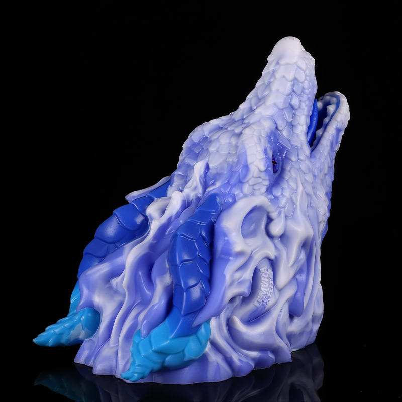 Frostveil — Intricate Horn Details on Dragon Sculpture