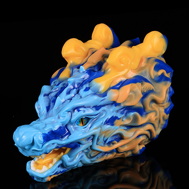 Ghost Flame — Blue Flame Dragon's Head Premium Sculpture