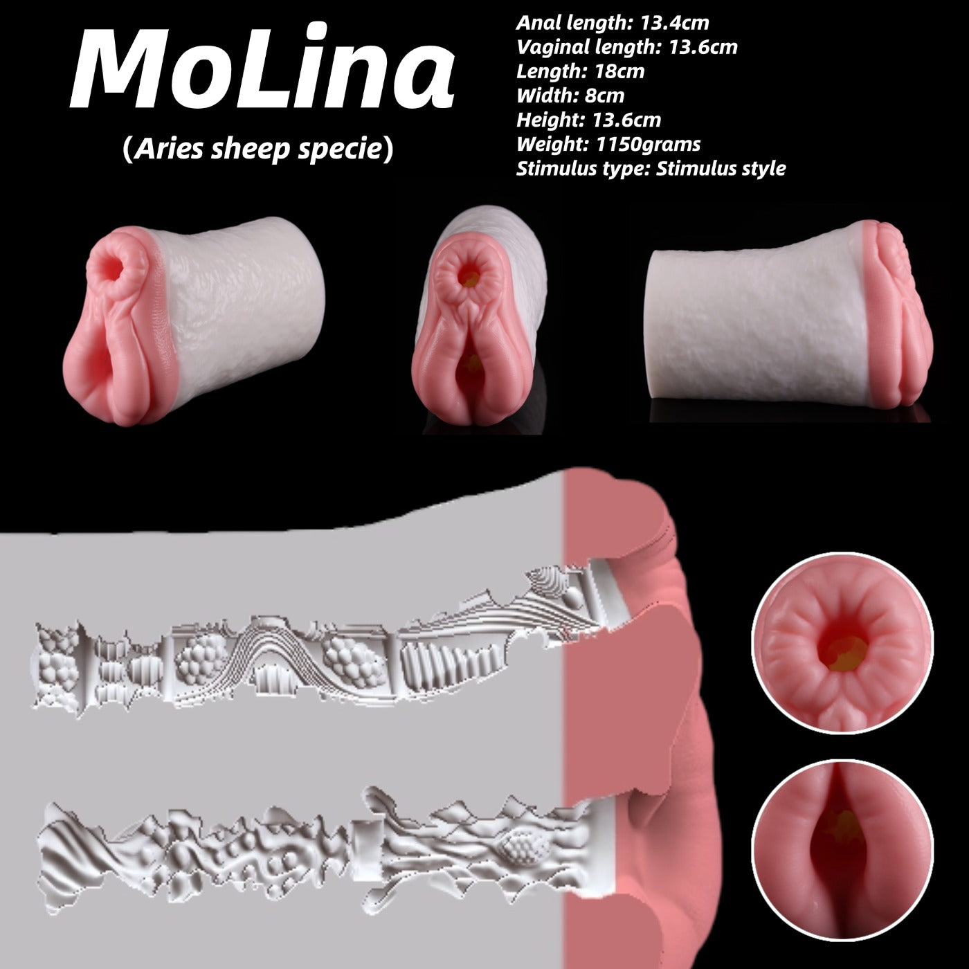 MoLina White Mythical Variant adult toy product details
