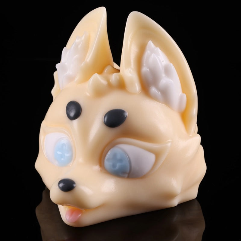 Moon Scar Celestial Kitsune - front view with mythical expression detail