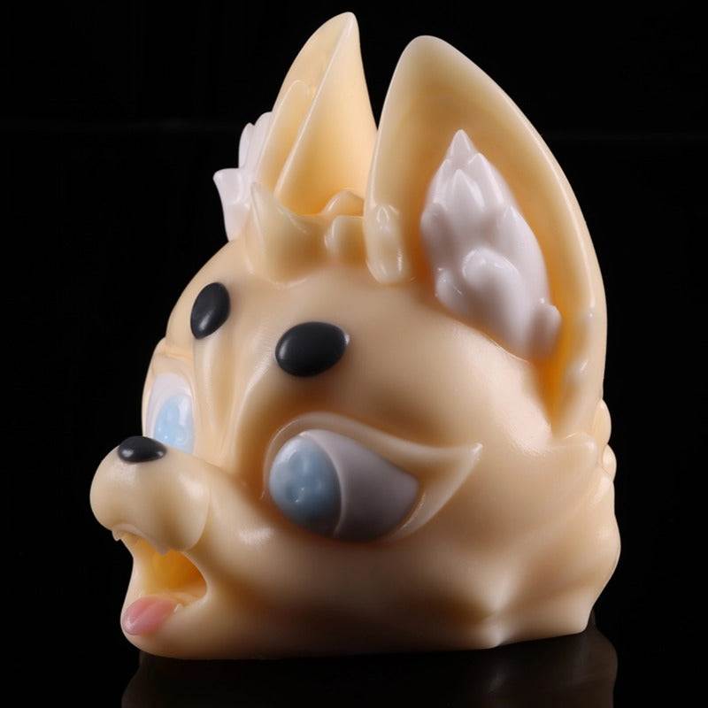 Moon Scar Celestial Kitsune - side profile view with divine ear detail