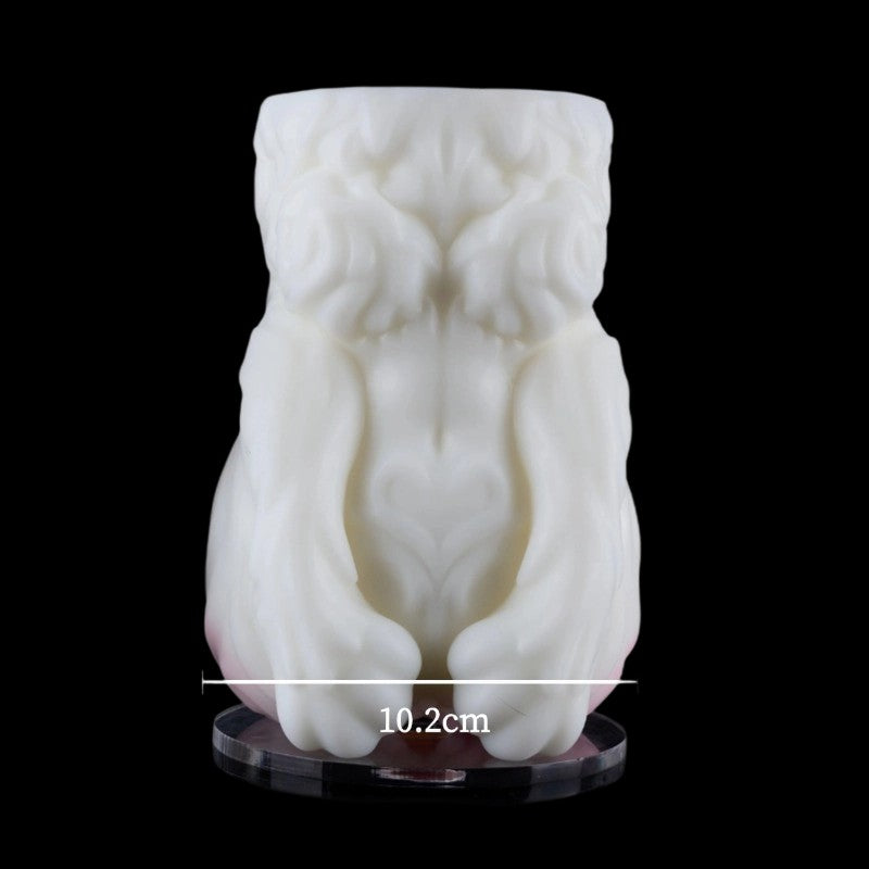 Moonbunny Lunar Bunny fantasy collectible - front view with stylized soft rose entrance