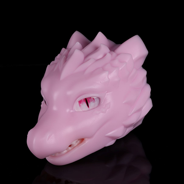 Pink Phosphorosaurus Head gritting its teeth