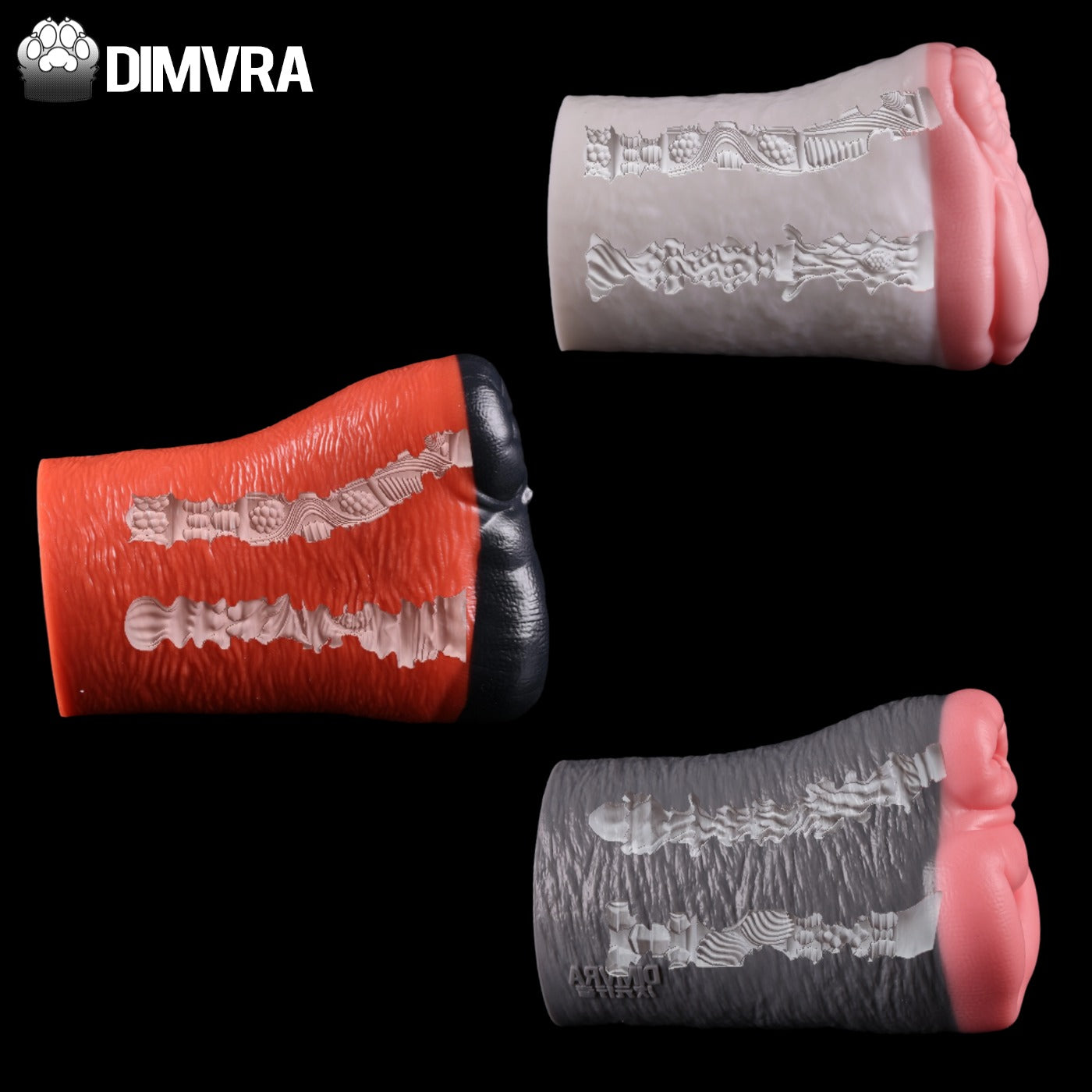 Premium silicone adult toy internal texture detail dual entry design