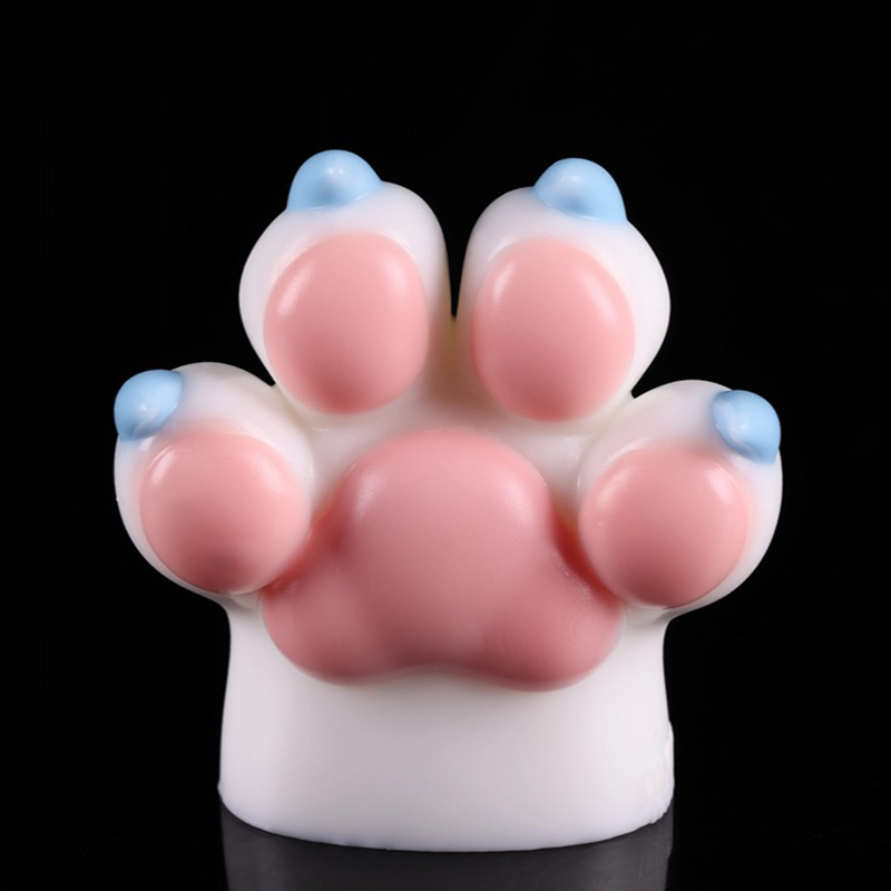 Sakura Moon Fox mystic paw fantasy collectible - pink and white fox design