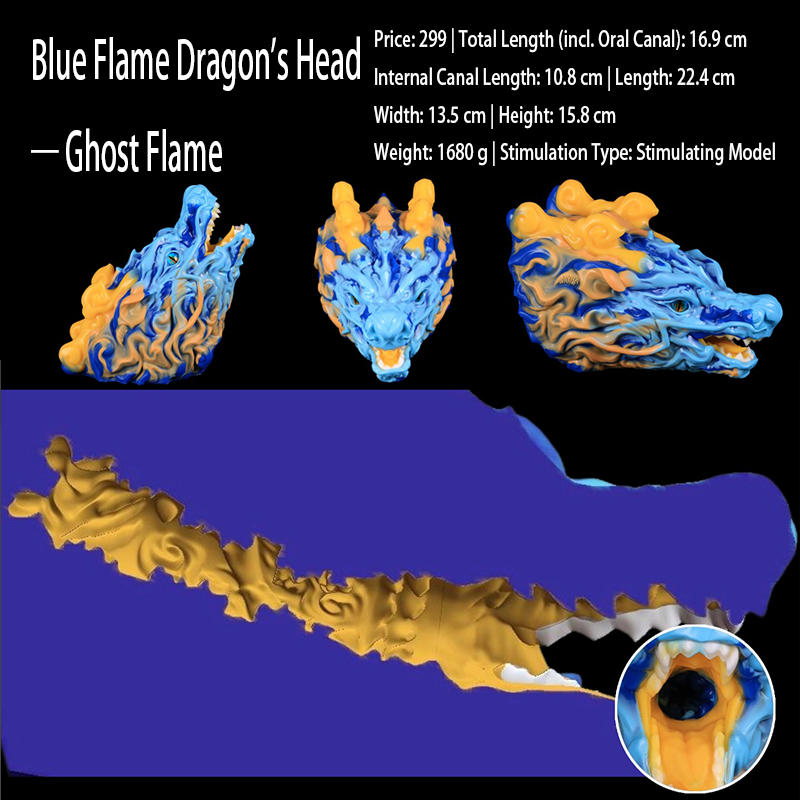 The size of Ghost Flame – Blue Flame Dragon Head