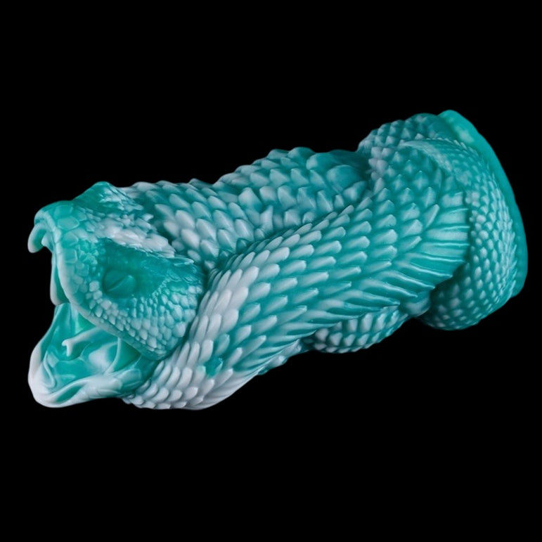 Viper Fang mythic sculpture - alternate side angle showcasing organic body contours