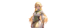 Image of Fantasy elf character artwork with elegant green costume and long blonde hair
