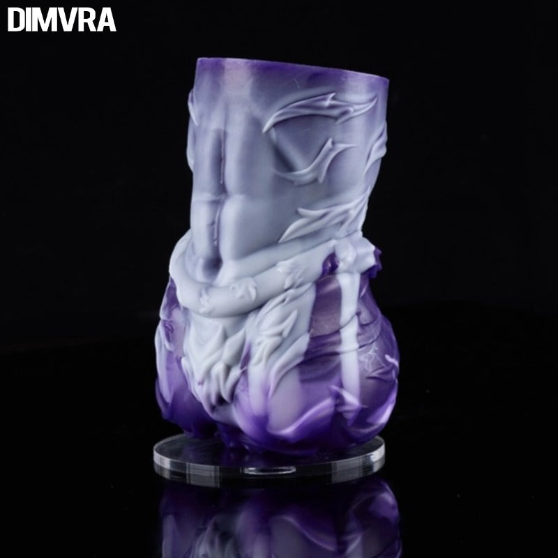 Nyx the Battle Tigress warrior masturbator - front view with purple gradient and muscle texture