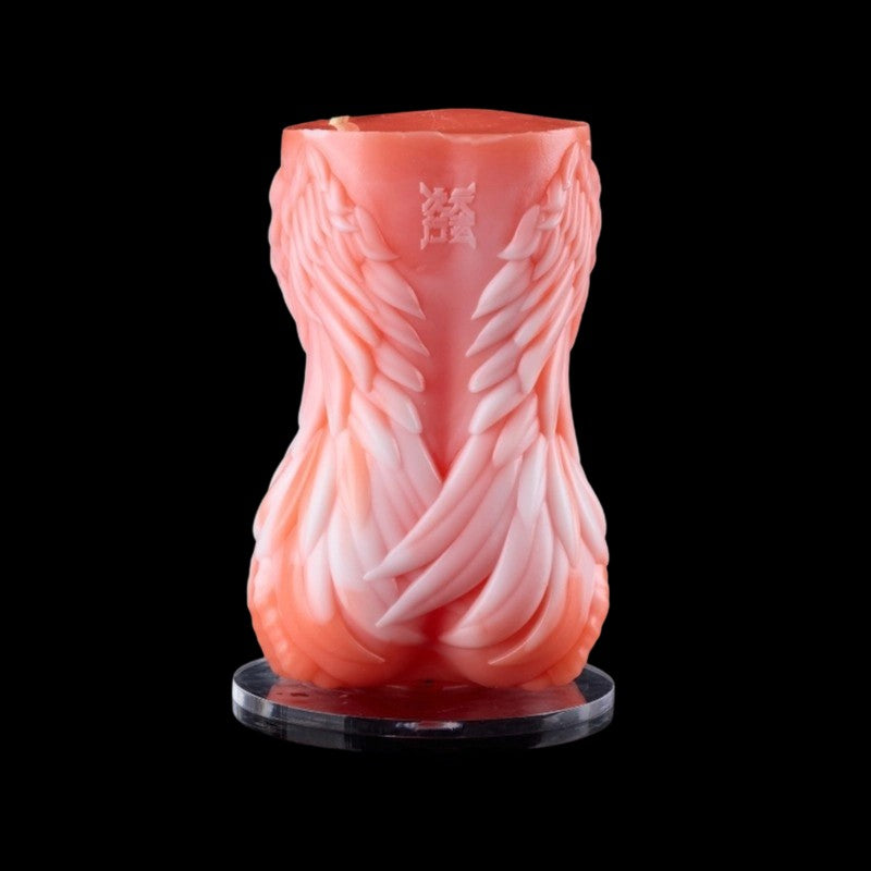 Skyclaw Seduction harpy fantasy stroker - front view with pink feather texture
